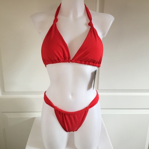 Women’s Brazilian Two Piece Tie Knot Halter Triangle Bikini - Picture 4 of 8